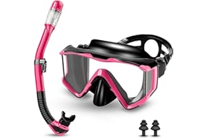 COLLAZOEY Zestaw do snorkelingu dla dorosłych, okulary do nurkowania z Dry Fajka, wodoszczelna maska do nurkowania, ochrona przed zaparowaniem, z soczewką ze szkła hartowanego, zestaw do snorkelingu i