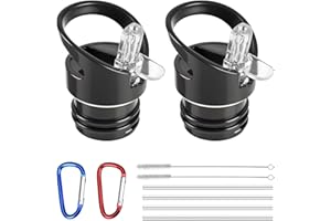 Vyanveo 2 Pezzi Tappo Borraccia Ricambio Coperchio a Cannuccia a Prova di Perdite Durevole Tappo Borraccia Termica Adatto per Sport Indoor e Outdoor Escursionismo Ciclismo (Nero)
