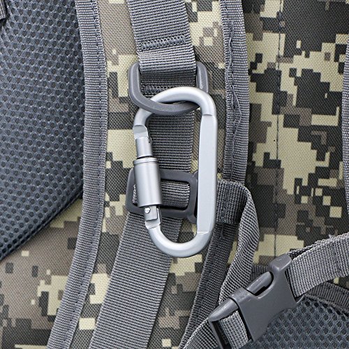 Aluminium Karabiner Schlüsselanhänger D-Ring Locking Karabiner-Haken Lock Schlüsselanhänger für Camping Wandern Angeln Reisen Outdoor Titan EDC Gear (6 Zählen) - 5