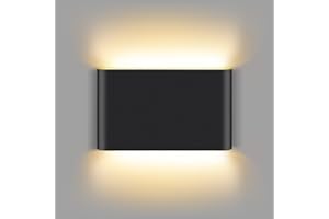 Smanu LED Wall Lights Indoor Up Down Wall Lamp,9W 680LM 3000K Warm White Modern Style Aluminum LED Wall Lamps, Perfect for Bedroom Living Room Hallway Corridor Stairs, AC 90-250V(Black)
