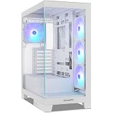 NOX XTREME PRODUCTS HUMMER GLOCK WHITE - ATX | M-ATX | ITX, Panoramic Frameless Tempered Glass, Space 10 Fans, 4X 120mm Fans