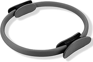 MOKERNALI Cerchio Pilates, Cerchi Fitness Pilates, Pilates Ring Magic Circle, Diametro 38 cm, Anello Flessibile Resistente con Maniglie Imbottite, Leggero, Anello da Pilates, per Cosce e Gambe,Fitness (Nero)