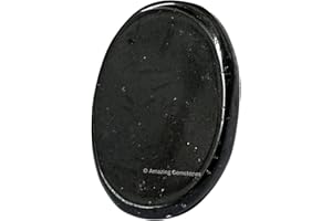 AMAZING GEMSTONE Turmalina negra Piedra de preocupación de pulgar de cristal - Cristal natural y piedras curativas