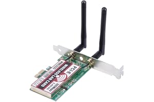 PUSOKEI PCI-E WIFI Adapter,2.4G/5G 300Mbps Dual Band AP Wireless WLAN Adapter for Windows XP/Vista/Win7/Win8/Win10,with Infrastructure and Ad-Hoc Two Operation Methods