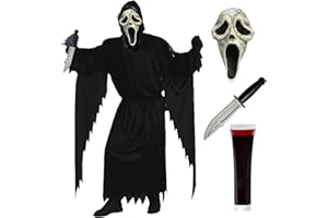 Aleshime Ghost Face Costumes Kids Halloween Screaming Ghost Face Costumes Boys Halloween Horror Film Living Dead Fancy Dress Outfit