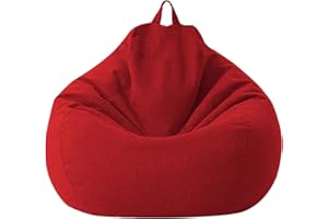 Fiacvrs Fodera per poltrona a sacco senza imbottitura, 100 x 120 cm, con cerniera, robusta custodia con cerniera, per adulti, bambini, ragazzi