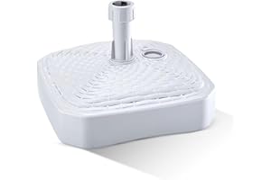 GARDENIX Sonnenschirmständer Quadratisch Weiß Rattanoptik aus Kunststoff befüllbar mit Sand, Wasser, Kies zu Garten, Strand, Terrasse -Sonnenschirm Schirmhalter Schirmständer Schirmständer Ständer