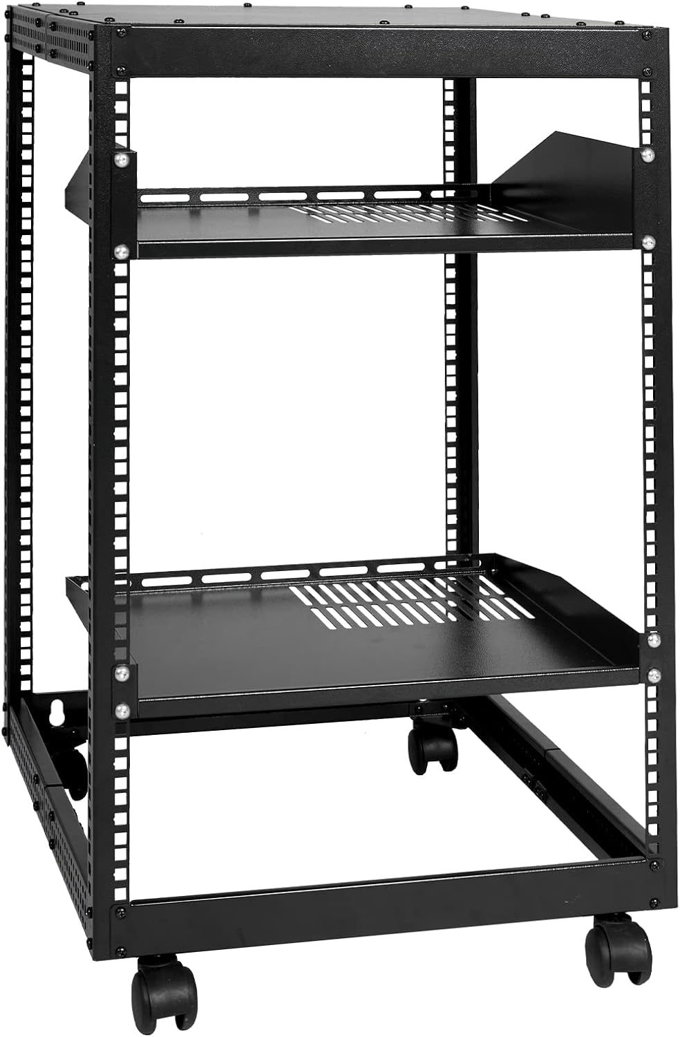 VEVOR Rack de Servidor de Marco Abierto de 15U, Profundidad Ajustable de 23"-40", Rack de Servidor de Red, 4 Postes con Ruedas, sostiene Todos Sus Equipos de TI de Red Módem enrutador de Engranaje