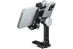 EVUMO Supporto Treppiede Metallo, Supporto Smartphone a Treppiede Con Angolo di Rotazione e Inclinazione di 360 Gradi, Attacco A Slitta Fredda, Da 6,6 cm a 10,16 cm, Video in Diretta Streaming, Vlog