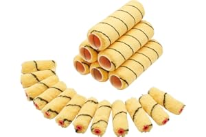 ProDec 18-częściowy zestaw emulsyjnych wałków malarskich ze średnim włosiem - 6x 9" plus 12x 4" mini wałków do gładkiego malowania farbami emulsyjnymi i murarskimi ścian wewnętrznych i zewnętrznych