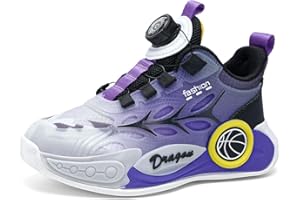 XINGHUANHUA Knob Buckle Shoes Basketball Shoes Boys Basketball Shoes Girls Fashion Sports Shoes Casual Basketball Shoes Kids Basketball Shoes