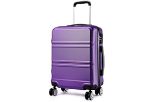 Kono 20 inch Cabin Suitcase Lightweight ABS Carry-on Hand Luggage 4 Spinner Wheels Trolley Case 55x40x22 cm(Purple)