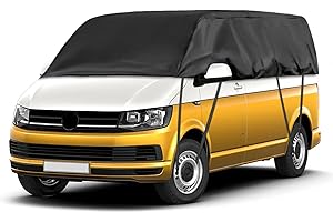 ZWPARTS Car Cover Waterproof Replacement for VW T5 T6 SWB, Sunproof Half Car Cover, Half Car Cover, UV Resistant Half Car Tarpaulin, Dustproof, Snowproof, Outdoor, Indoor