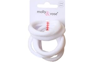 PRITTIES ACCESSORIES Set of 6 White Soft Jersey Endless Hair Elastics Bobbles Bands