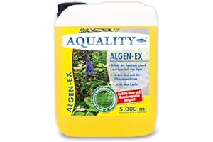 AQUALITY AQUARISTIK & GARTENTEICH AQUALITY Aquarium Algen-EX (Erstklassiger Algenvernichter, Algenmittel, Algenentferner, Algenstopp - Befreit Fadenalgen, Bartalgen, Kieselalgen, Blau- + Schmieralgen), Inhalt:5 Liter