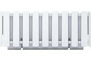 Prosperplast Boardee Fencycase Maceta para Flores Caja de Balcón Maceta para Plantas Diseño Rústico para Uso en Interiores y Exteriores (Largo 380 mm, Blanco)