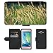 Produktbild PU Leder Wallet Case Folio Schutzhülle // M00153882 Grassamen Goldene Samen Lange Seeds // Samsung Galaxy A5 (not fit S5)