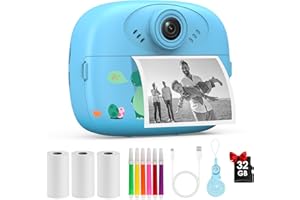 ADUARJO Fotocamera Per Bambini Con Stampa Istantanea Per Ragazze E Ragazzi Di Età 3-12 Anni, Fotocamere Istantanee Per Bambini 1080p Regali Di Natale E Compleanno Per Ragazze E Ragazzi Di 3-10 Anni