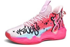 XUANKE Mens Sport and Outdoor Shoes Men's Basketball Shoes Womens high top Trainers Unisex Comfortable Breathable Fashion Running Training Shoes Non-Slip Fluorescent Upper