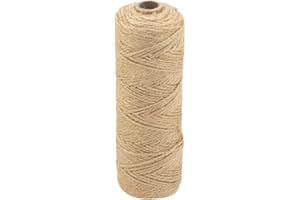 Hilpaty Corda di Iuta Naturale 1.5mm 100M Spago Corda per Decorativa, Giardinaggio, Artigianato, Fai da te, Imballaggio Regalo, Floricoltura