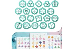 beinkmake 20Pcs Mini Flower Polymer Clay Cutters Daisy Rose Clay Earrings Cutters Cute Polymer Jewelry Cutter for Earrings Making Birthday Party DIY Supplies