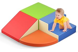 STYPLZ Toboggans d'intérieur et Structures de Jeux,Parcours motricité bébé, Bloc Mousse motricité bébé de Souples géants en Mousse,Jouets d'escalade pour Les Tout-Petits de 1 à 3 Ans (JM-99887)