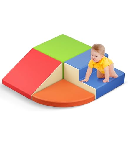 Parcours Motricité Bébé En Mousse Géante - Toboggan Intérieur + Blocs Souples, 1-3 Ans, Jeu D'Escalade