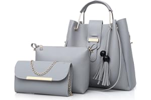 FiveloveTwo 3Pcs Bag Set PU cuir Sac portés main + Fourre-Tout + Sac à Bandoulière,Femmes Mode Handbag Set Pochettes Clutches Sacs portés épaule ensemble de sac