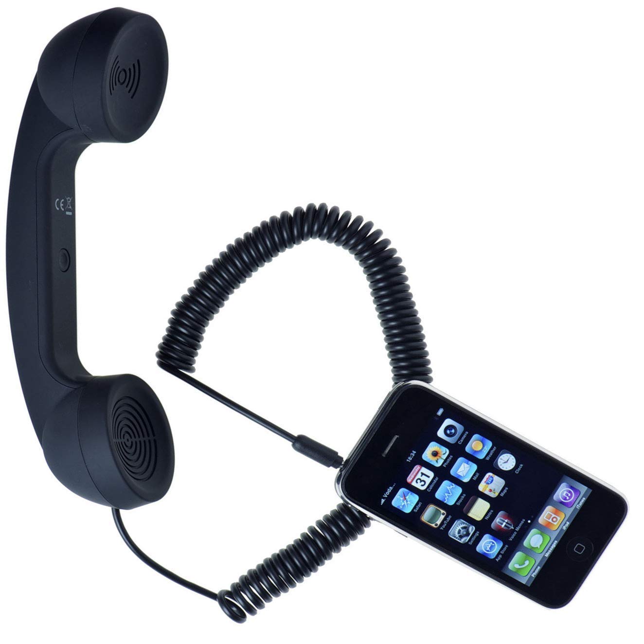 Vroxy Universal Retro Style Phone 3.5mm Wired Receiver Handset - Radiation Free Coco Retro Phone with HD Speaker and Microphone (Standard Size, Multi Color)