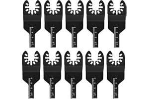 Lame per seghe oscillanti Vobor 10PCS - Kit di lame per seghe multifunzione per rifilatrice Lame multiutensile oscillanti a sgancio rapido per legno di metallo(10mm)