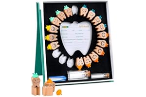 HUSHUI Baby Teeth Save Box,Wooden Baby Teeth Keepsake Box Teeth Saver Box Kids Deciduous Teeth Box Container with Tweezer for Kids