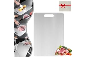 GLAUSTALOS Tagliere in Titanio, Tagliere Acciaio Inox 316 per Cucina con Cuscinetto in Silicone Antiscivolo,Tagliere per Alimenti a Doppia Faccia per Verdure, Carne, Frutta, prodotti senza BPA (39x28cm)