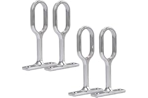 BRIOTA Oval Wardrobe Rail Brackets, 4 Pcs Zinc Alloy Hollow Closet Rod Support, Ceiling-Mounted Hanging Pole Holders, Wardrobe Rail Fittings for Clothes Rail Cabinet Wardrobe Curtain in Bedroom
