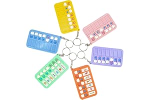 Pyralidsg 6-delar Checklist-tavla, 10 x 5,8 CM Bärbar Uppgiftslista med Nyckelring, Återanvändbar Minneslistor för Uppgifter, för Barn Planering påminnelseschema