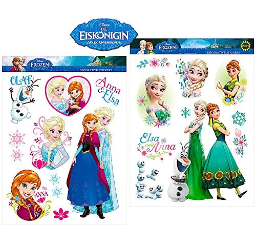 19 Mega Aufkleber Stickers - FROZEN / Die Eiskönigin - fürs Fahrrad / Fensterbilder / Wandtattoo / Wandsticker / Autoaufkleber + 16 kleine Frozen Sticker