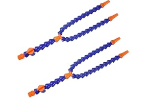 QUARKZMAN 2 stycken G1/2 tum gänga flexibel kylmedelslang, 400 mm plast justerbart runt munstycke Y-form kylrörsslang med strömbrytare för svarv CNC-vattenkylsystem