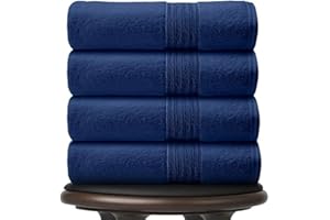 GC GAVENO CAVAILIA Blue Hand Towels 4Pack | Hand Towels For Bathroom Set of 4 (50 x 80 Cm) | Fast Dry & Highly Absorbent Egyptian Cotton Towel | 450 GSM Hand Towel Spa Hotel Gym Towels Set