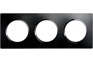 Debflex - Casual Evo - Plaque de Finition - Enjoliveur Pour Prises et Interrupteurs - 3 Postes - Remplaçable - ABS - Pour Installation Encastrée - Noir Intense - 158 x 86 x 10 mm