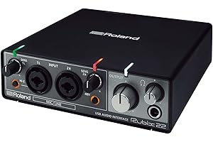 Interface audio USB Roland Rubix22 2 In-2 Out | Son haute résolution | Enregistrement de micros, guitares, claviers et autres | Compacte & robuste | Compatible Mac, PC & iPad