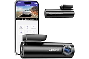 AZDOME 1296P Mini Dash CAM for Car, Built-in WiFi & Voice Control Car Camera, Dashboard Camera Recorder with Super Night Vision Sony Sensor, 170° View Angle, Loop Recording, Parking Monitor (M300)