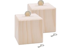 ‎BÄRENFREUNDE Bärenfreunde - Spardose Kinder aus Holz mit Metallschloss - Spardose zum Sparen für Kinderträume, Geburt und zum Geburtstag für die Kleinen (Natur) (Natur, Doppelpack)