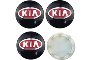 JianJunSuper 4 Pcs Car Hub Centre Caps for KIA K3 K5 RIO Sportage Sorento Optima Oprius Forte Soul Ceed Cerato,Dust Proof Waterproof Rim Cover Tyre Protect Exterior Decoration Accessories,Black-2