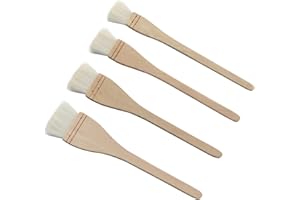 Longdex Creative Mark Lot de 4 pinceaux Professionnels en Poils de chèvre Blancs Doux pour Le Lavage, Le Travail de Fond, l'aquarelle et la poterie en céramique