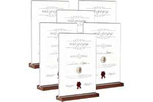 6 st A5 Premium akryl bordställ med träsockel A5 för kontor, restaurang, café, butik, bröllop