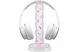 DIYGODY Universal Soporte Auriculares con Patrón de Tulipán, Stand para Headset Portátil Desmontable con Base Acrílico, Adecuado para Sobremesa, Soporte de Cascos para Todos Auriculares de Juego/Escritorio