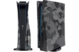 MIKNEKE Faceplate Cover Shell for PS5 Disc Edition Console Face Plates, Playstation 5 Accessories Protective Replacement Panels (Gray Camouflage)