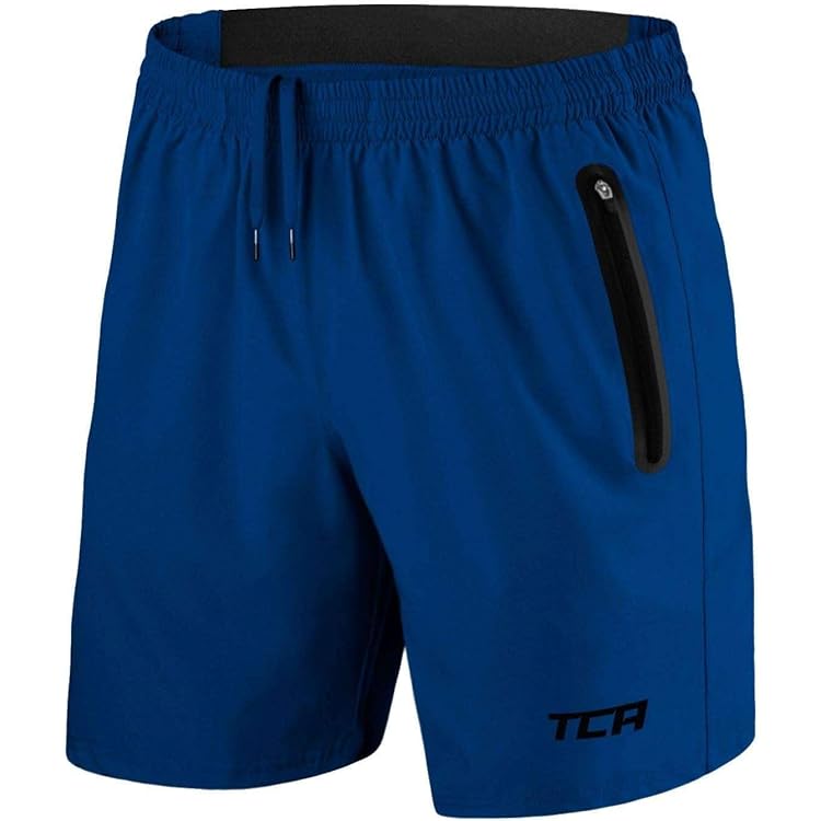 HMIYA Sportshorts voor heren, sneldrogend, korte broek met zak met ritssluiting, zwart grijs, XL