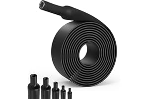 Lsnisni 4:1 Guaina Termorestringente Ø12/16/20/32/40mm, Tubo Termoretrattile con Adesivo 2M, Guaine Termoretrattile Nero (Ø32mm2M)