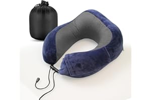 COZYOR Neck Pillow, Small & Compact, with Memory Foam, Adjustable Closure + Practical Bag, Washable Cover, Comfortable Neck Pillow for Aeroplane & Travel, Neck Support Pillow for Children and Adults