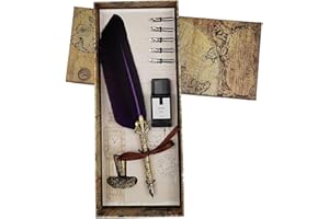 Aokuy Quill Pen Set, penna per calligrafia inglese, 5 pennini di ricambio set di penne per calligrafia e inchiostro